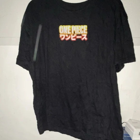 One Piece Anime Luffy Black Graphic T-Shirt Unisex Short Sleeve XL - Picture 2 of 4